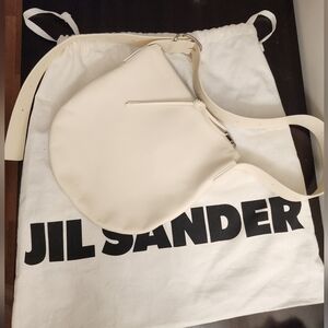 Jil Sander Small Moon Cream Leather Bag